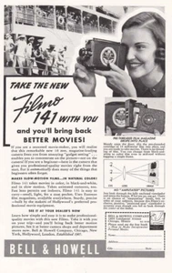1938 Bell & Howell Filmo 141 Camera Vintage Print Ad - Picture 1 of 1