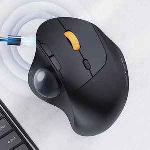 Wireless Trackball Mouse 2.4g Ergonomic Rollerball Mouse Rechargeable Bluetooth - Picture 1 of 12
