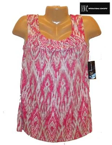 NWT SZ S Inc Print Pink Sleeveless Top Blouse Beautiful! New - Picture 1 of 5
