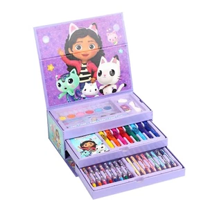 Caja de herramientas para colorear para casa de muñecas Gabby's 52 piezas estuche arte artesanía conjunto papelería púrpura - Imagen 1 de 5