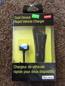Staples Dual Device Rapid Vehicle Charger - Picture 1 of 2