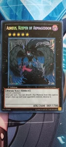 Yugioh Adreus, Custode dell'Armageddon GINEVRA-EN086 Rara Segreta 1° Ed NM - Foto 1 di 1
