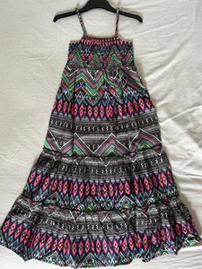 Girls AZTEC SUN DRESS Multicoloured Maxi ex chainstore Summer 7-14 Years - Picture 1 of 6