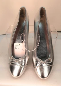 H&M Metallic Silver Ballet Flats Women’s 8 / 39 New With Tags - Picture 1 of 5