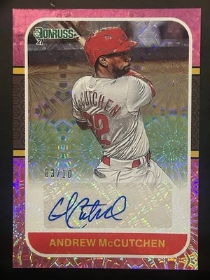 Andrew McCutchen 2021 PANINI DONRUSS #87S-am rosa fuegos artificiales automático/10  Foto 1 de 3
