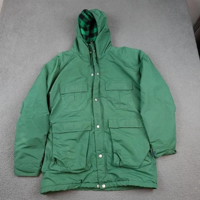 Vintage LL Bean Jacket Mens Medium Green Baxter State Parka Wool Lined USA 80s - Image 1 of 4