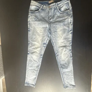 Elite Jeans Distressed Skinny Jeans Juniors 15/16 Light Wash Stretch Denim - Picture 1 of 18