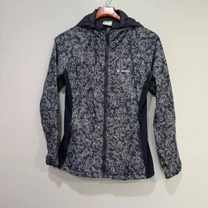 Columbia Womens Hooded Puffer Jacket Full Zip Floral Print Size M lightweight - Picture 1 of 8