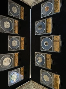 2018 S Anacs Reverse Silver Proof Set 50th Anniversary 10 Coin Set RP70 - Picture 1 of 12