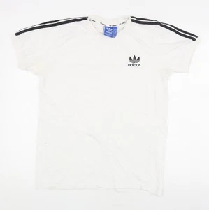 Adidas White Cotton T-Shirt, Medium, Unisex, Crew Neck - Picture 1 of 12