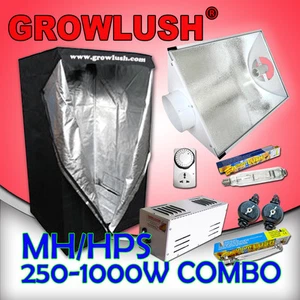 250-1000W Magnetic Grow tent Cool Vent combo with MH HPS lamps Timer Hange kits - Picture 1 of 1