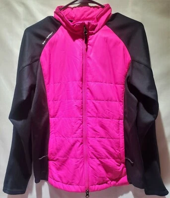 Sun Mountain女式混合高尔夫夹克/防风夹克-粉色和黑色-小号 — 第 1/4 张图片