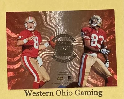 1996 Playoff Absolute Steve Young JJ Stokes William Floyd Derek Loville #26 Quad - Image 1 of 2