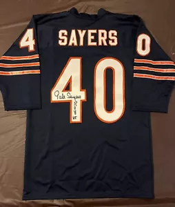 Gale Sayers Autographed Home JSY w/ROY '65 Inscrip, Football, UD Legends Card - Picture 1 of 13