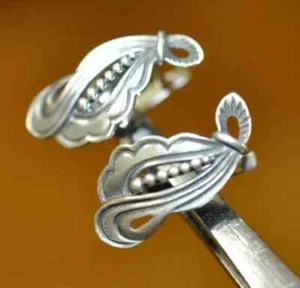 Vintage Ohrringe Silber 925 Damen Schmuck Sowjetzeit 50er Jahre - Bild 1 von 9