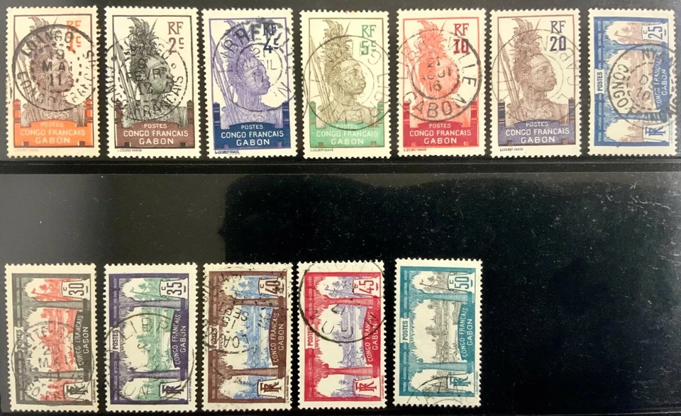 Gabon #YT33-YT44 Used CDS 1910 Warrior Libreville Bantou [33-44] - Image 1 of 1