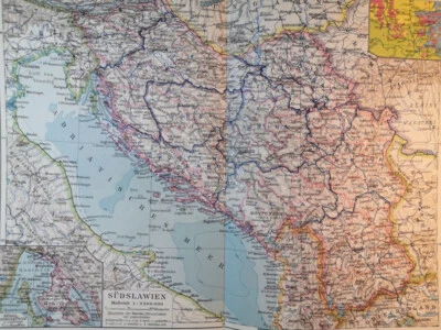 1897 Balkans Albania Croatia Vintage Geography Map ORIGINAL 11.5 x 9.5" c21-3 - Image 1 of 3