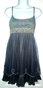 Abito Free People Tg 6 Grigio Perline Tulle Multistrato Strato Festa - Foto 1 di 9