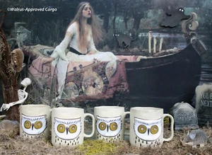 ANTHROPOLOGIE WOODLAND OWL MUGS (4) -NIB- ENJOY A REAL WHO’S WHO OF DRINKWARE! - Picture 1 of 10