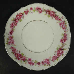 Vintage KPM Pink Flowers Roses 5" Porcelain Saucer Gold Gilt - Germany - Picture 1 of 3