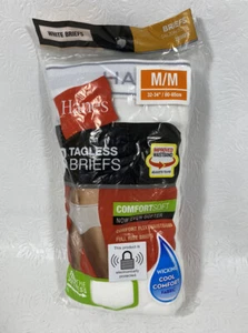 New Hanes Tagless White Underwear Briefs Size M 32-34/80-85cm Cool Comfort 3pack - Picture 1 of 2
