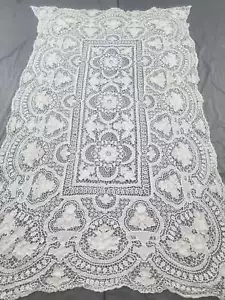 Vintage Point de Venise needle lace Banquet tablecloth 208x122cm - Picture 1 of 12