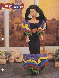 Crochet Pattern BRIGHT RUFFLES Dress for Fashion Doll - Picture 1 of 1