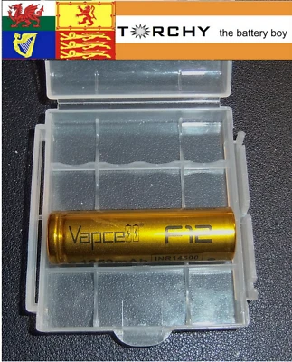 1x Vapcell F12 1250mAh 14500 Li-Ion rechargeable battery + case FREE P&P - Image 1 of 4