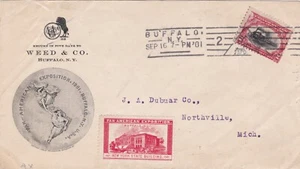 US COVER 1901 Pan American Exposition Cancel September 16 Weed & Co Advertising - Picture 1 of 2