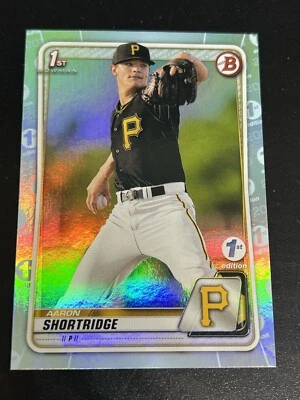 2020 Bowman 1st Edition - Sky Blue Foil #BFE-9 Aaron Shortridge - Pirates - Image 1 of 2