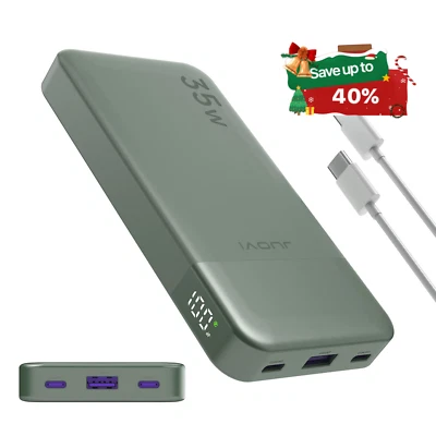 Banco de alimentación 10000 mAh 35 W cargador batería externa ultra delgado para teléfono celular Foto 1 de 4