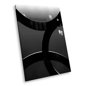 AB227 Black White Abstract Portrait Canvas Picture Print Large Wall Art Circle - Picture 1 of 7