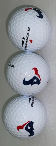 HOUSTON TEXANS PINNACLE POWER CORE TEAM LOGO GOLF BALLS LOT OF 3 Cover