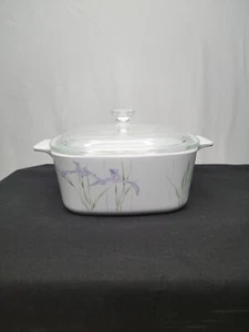 VINTAGE Corning "Shadow Iris"  Covered Casserole With Glass Lid - Picture 1 of 5