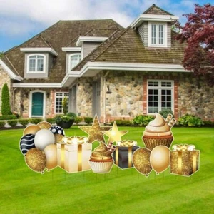 VictoryStore Yard Decoration Sparkle Accessories Outdoor Yard Signs Package 10pc - Picture 1 of 81