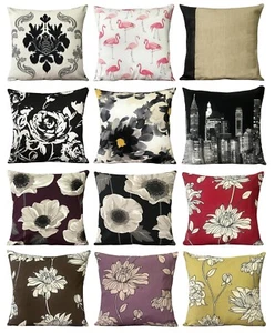 Cushion cover or cushion linen effect in 9 designs NEW 17" x 17" - Picture 1 of 36