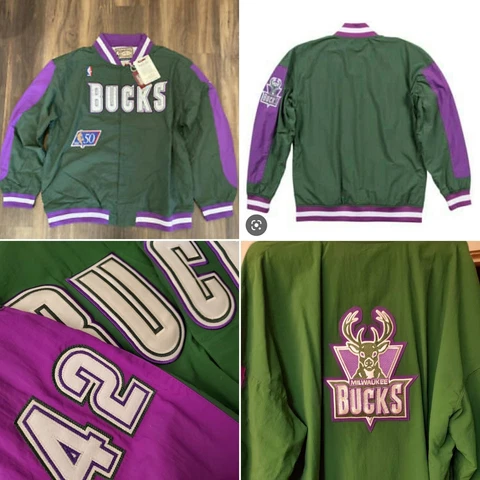 Milwaukee Bucks 1996-97 Mitchell & Ness Authentic NBA Warm-Up Jacket Custom Cover
