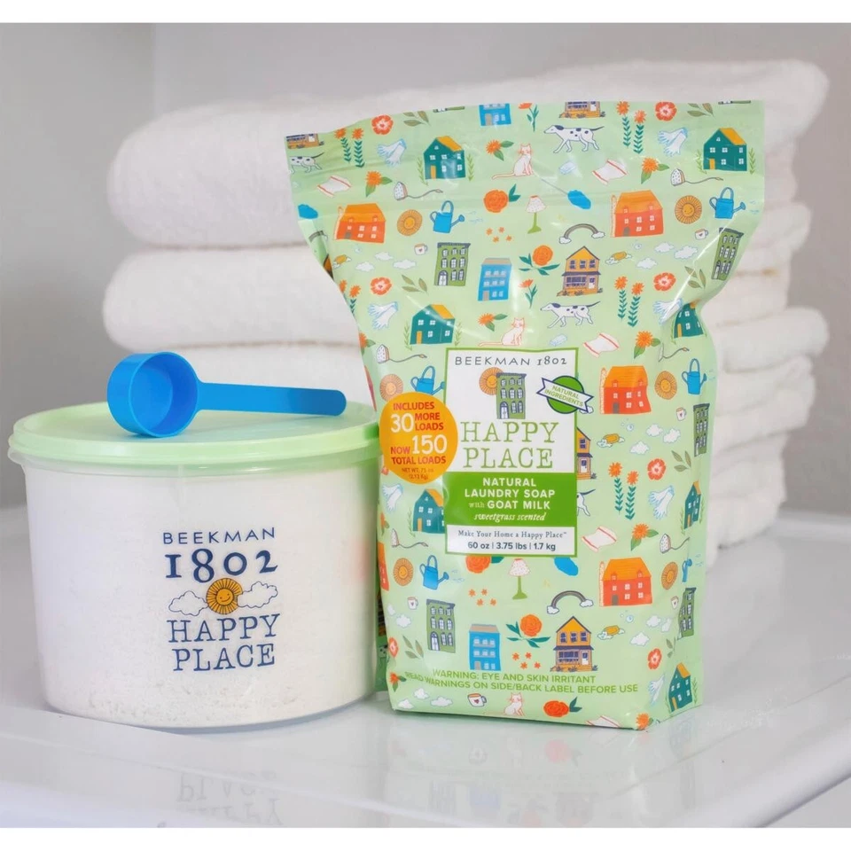 Beekman 1802- 300 Load Goat Milk Laundry Soap with Tupperware Tub - SweetGrass -