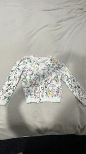 Girls Cardigan, Butterfly And Flower Pattern, Size 4-6, Gently Worn - Picture 1 of 4