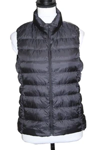 UNIQLO Down Puffer Vest Insulated Full Zip Quilted Black Water Repellent Women S - Picture 1 of 4