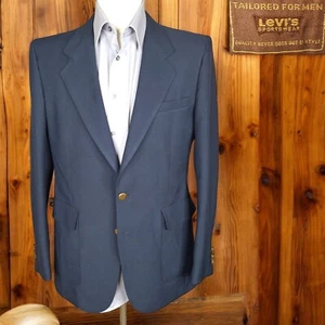 Vintage Levi's Men's Sport Coat Blazer 40L Navy with Gold Buttons - Picture 1 of 9