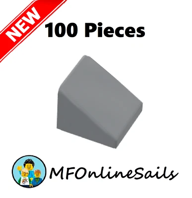 **NEW** 100x Genuine LEGO 1x1 x2/3 Dark Bluish Gray Slopes - Piece #54200 bulk - Image 1 of 4