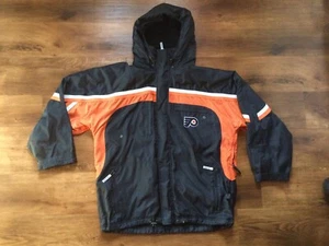 Black CCM Hooded Soft Shell Jacket Coat Philadelphia Flyers NHL Hockey Large  - Picture 1 of 15