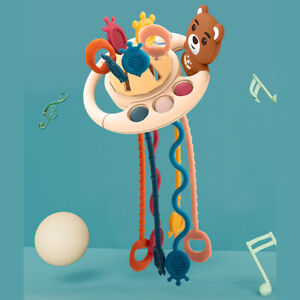 5 w 1 Świnia Silikonowy sznurek do ciągnięcia Dziecko Rozwijanie ząbkowania Sensoryczna zabawka edukacyjna