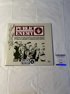 CHUCK D FLAVOR FLAV PUBLIC ENEMY SIGNED AUTOGRAPH VINYL POWER TO THE PEOPLE PSA - Picture 1 of 8