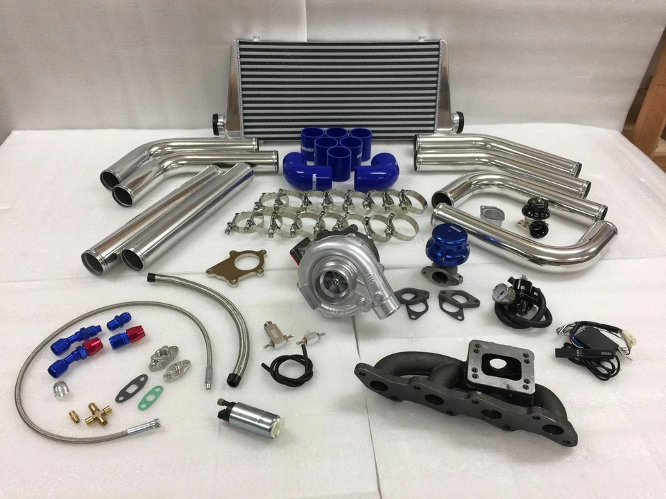 Комплект турбонаддува 91-98 240SX S13 S14 KA24DE 2.4 T3T4 .63 интеркулер литой коллектор BOV - Изображение 1 из 1