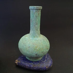 Antique Bronze Medicine or fragrance Jar Bottle Green Rusted Patina - Picture 1 of 7