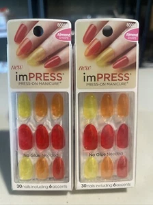 Lot of (2) Impress Press-On Nails Gel Manicures #80055 TEN DIFFERENT LOOKS - Picture 1 of 1
