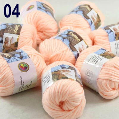 Sale New 8Skeinsx50gr Soft 100% Cotton Chunky Super Bulky Hand Knitting Yarn 04 - Image 1 of 4