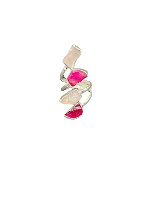 Moda Positano Gioielli - Collezione Zaffiro - Ag 925 Rubino e Quarzo Rosa - Immagine 1 di 4